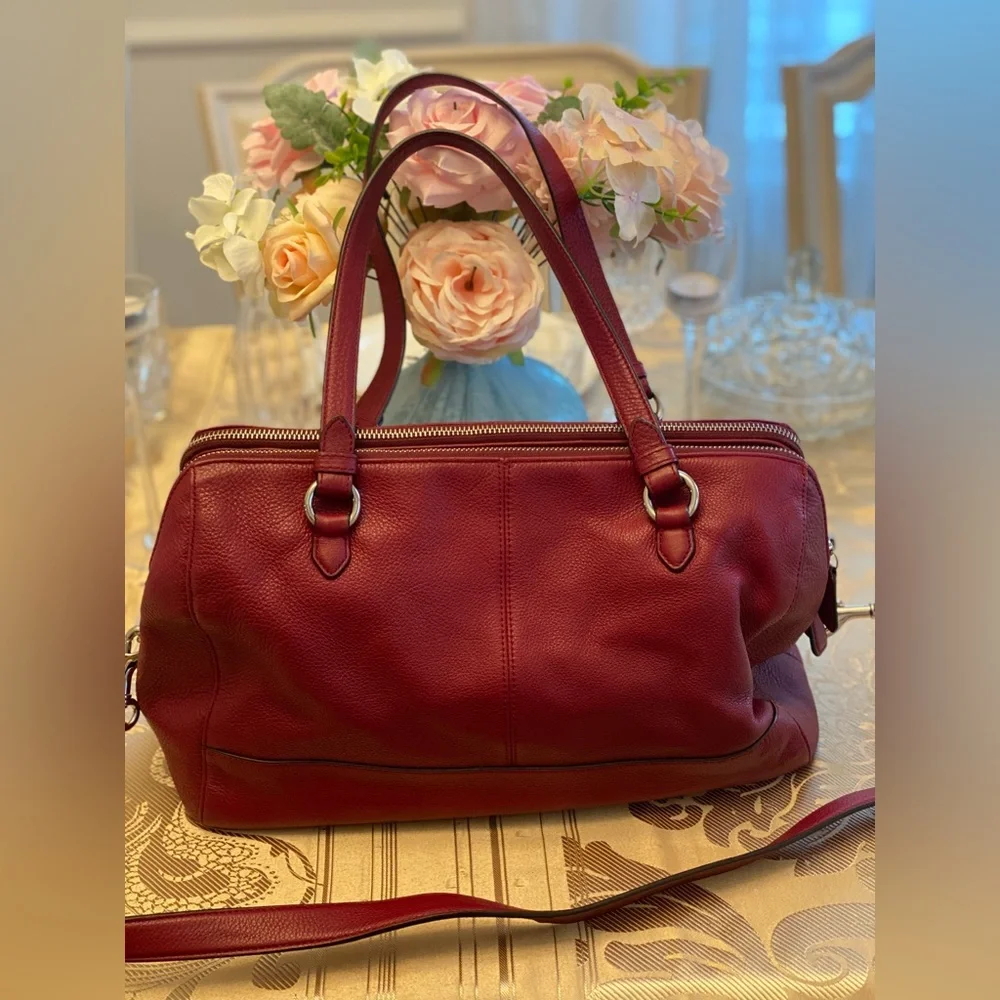 Coach large leather duffle bag